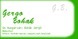 gergo bohak business card