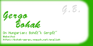 gergo bohak business card